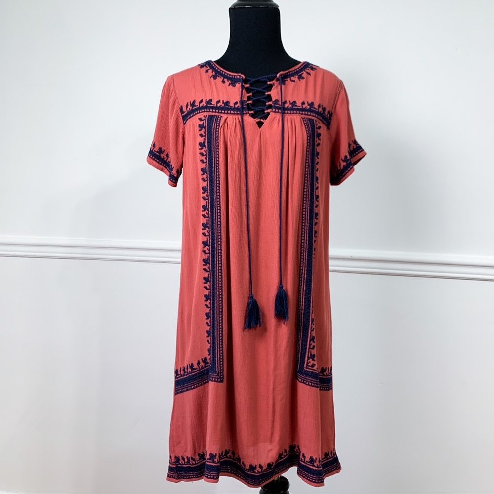 Miami Deep Coral Tunic Dress